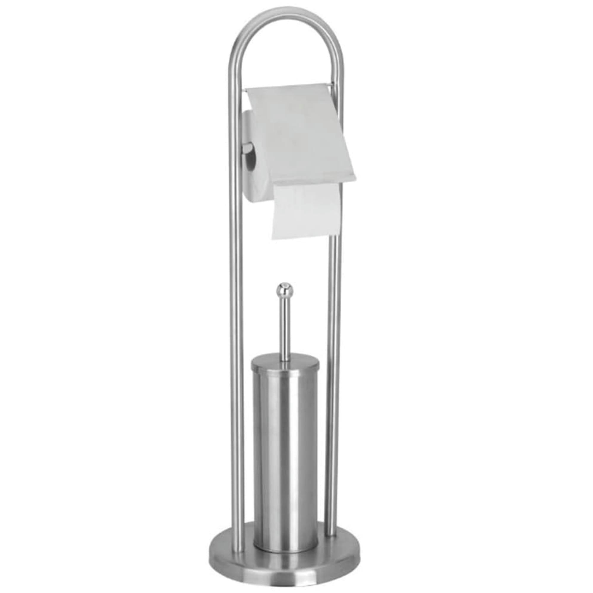 - Dérouleur papier WC + brosse WC sur pied acier inoxydable mat