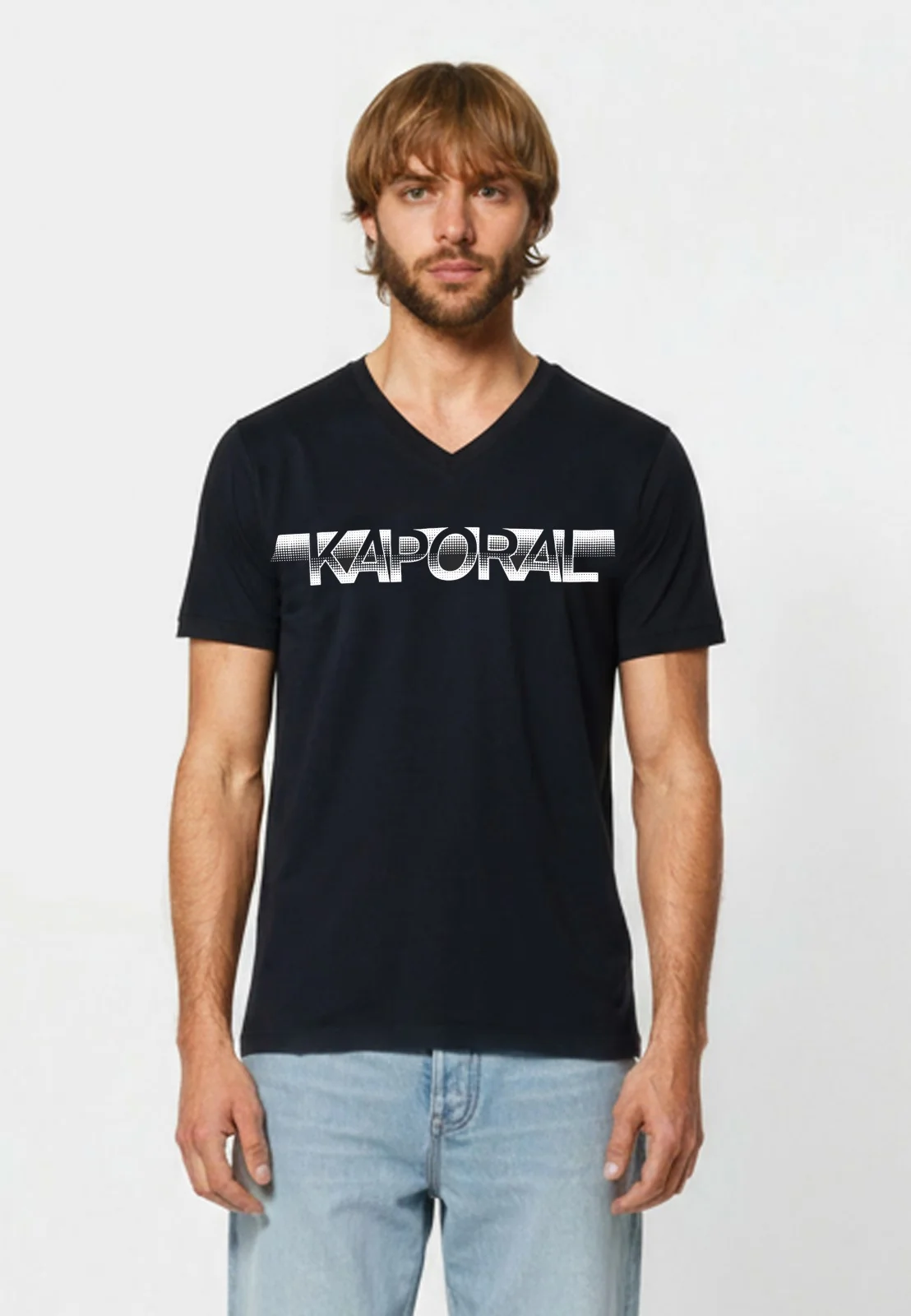 T-shirt manches courtes slim noir coton stretch BART