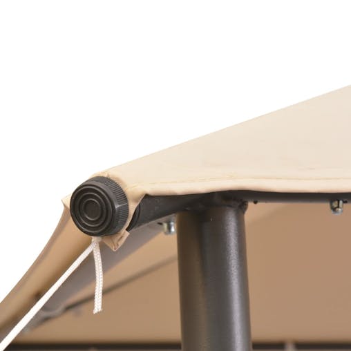 NNEVL Gazebo Pavilion Tent Canopy 4x4 m Steel Beige