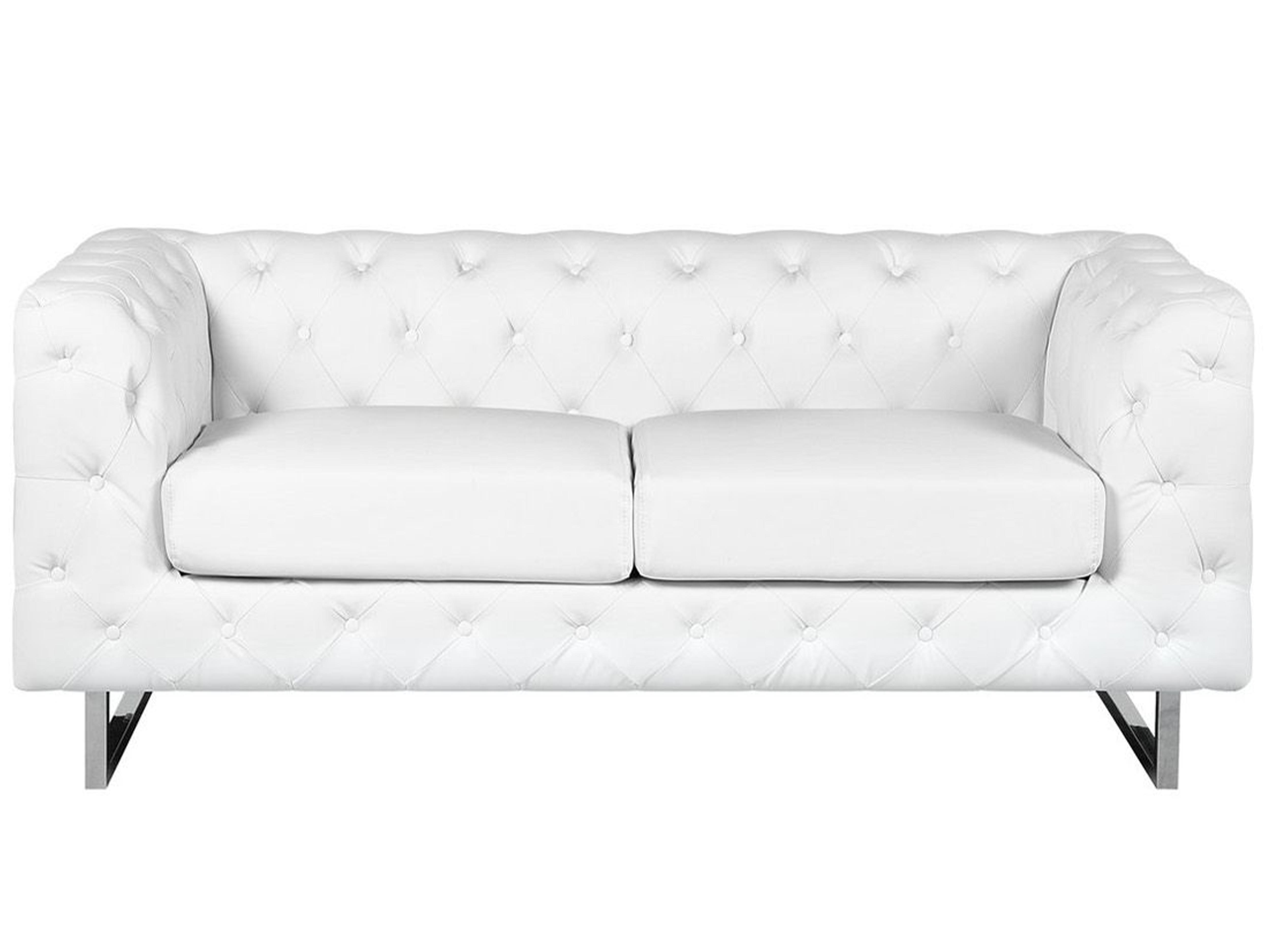 Sofa 2 Seater VISSLAND Faux Leather White