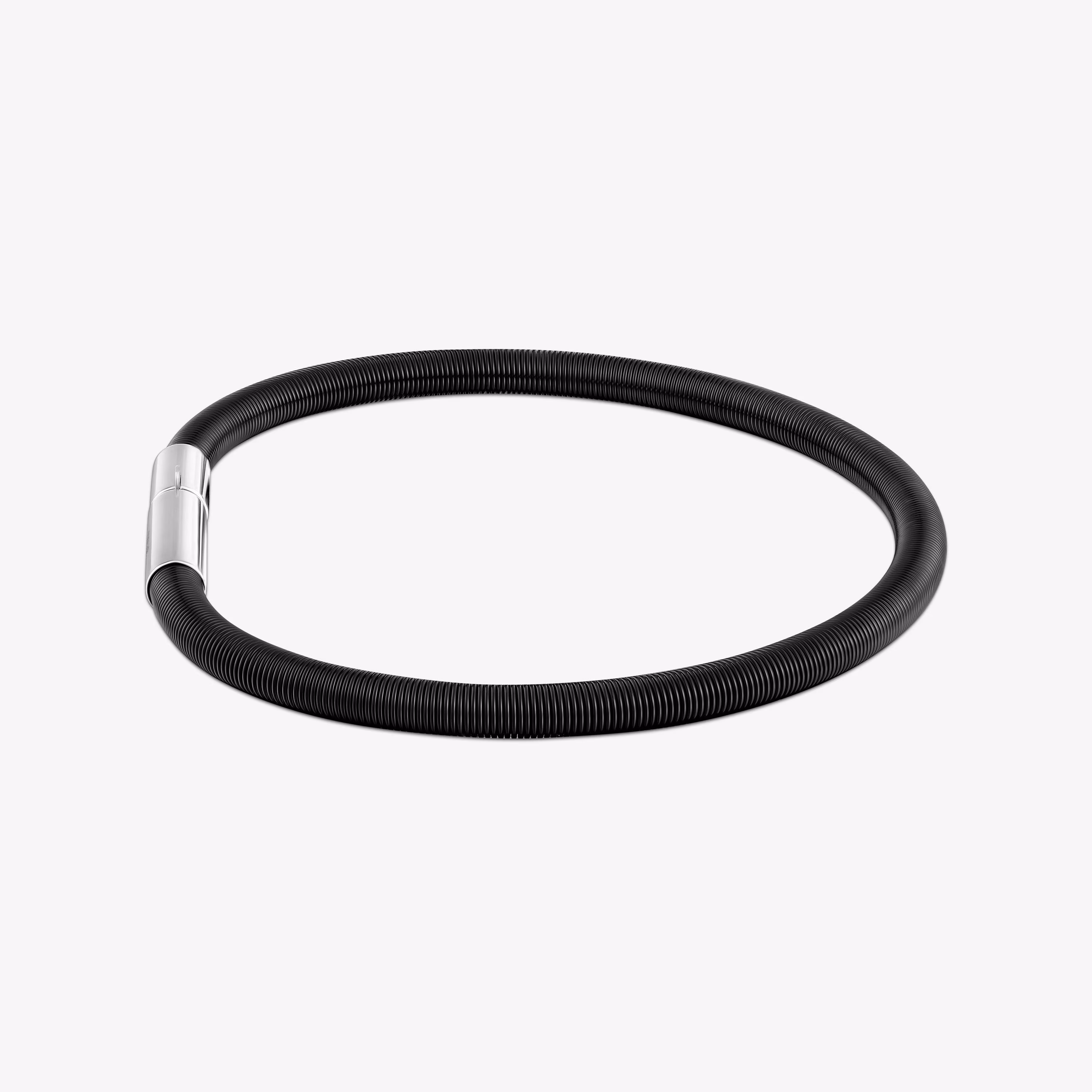 Pulsera de acero IP negro 19 cm Mesh Tube