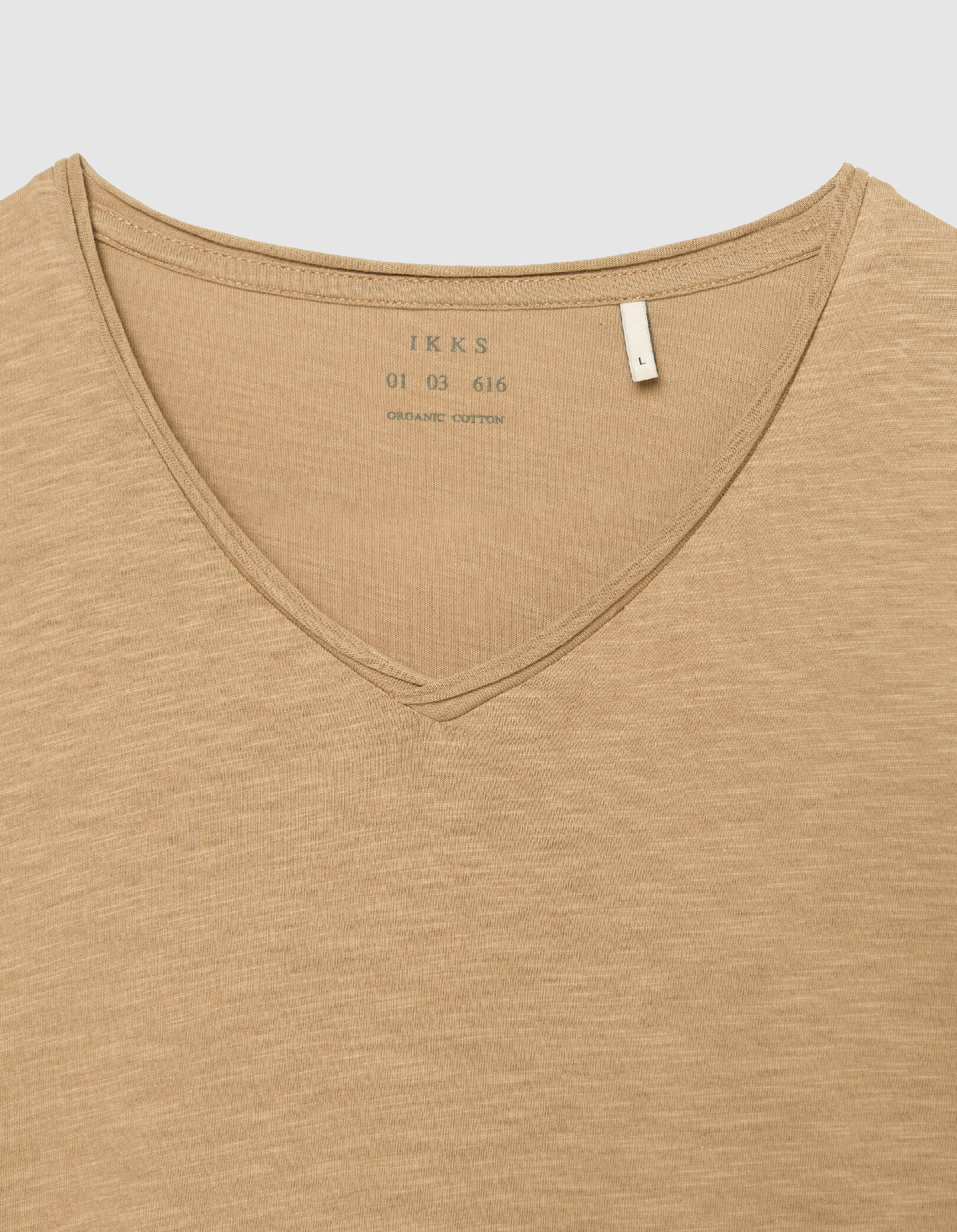 T-shirt encolure V parme coton bio flammé Homme