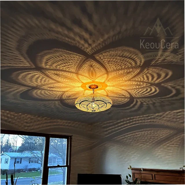 Pendant Light, Moroccan Decorative Ceiling Light Fixtures, Handmade Engraved Brass Lamps, Hanging Chandelier, Pendant Lighting