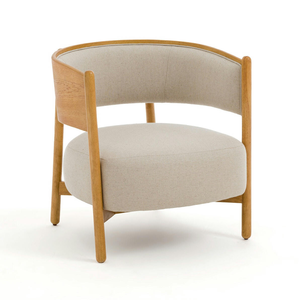 Fauteuil hévéa et coton/lin, Natesse