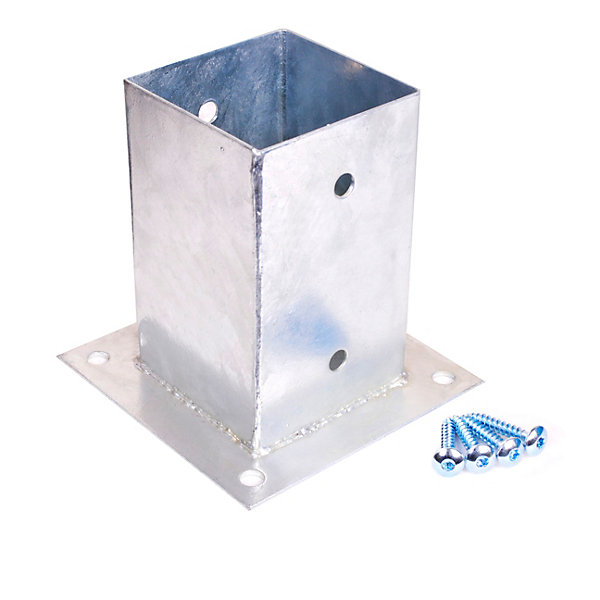 Base poteau à fixer 9 x 9 cm en acier