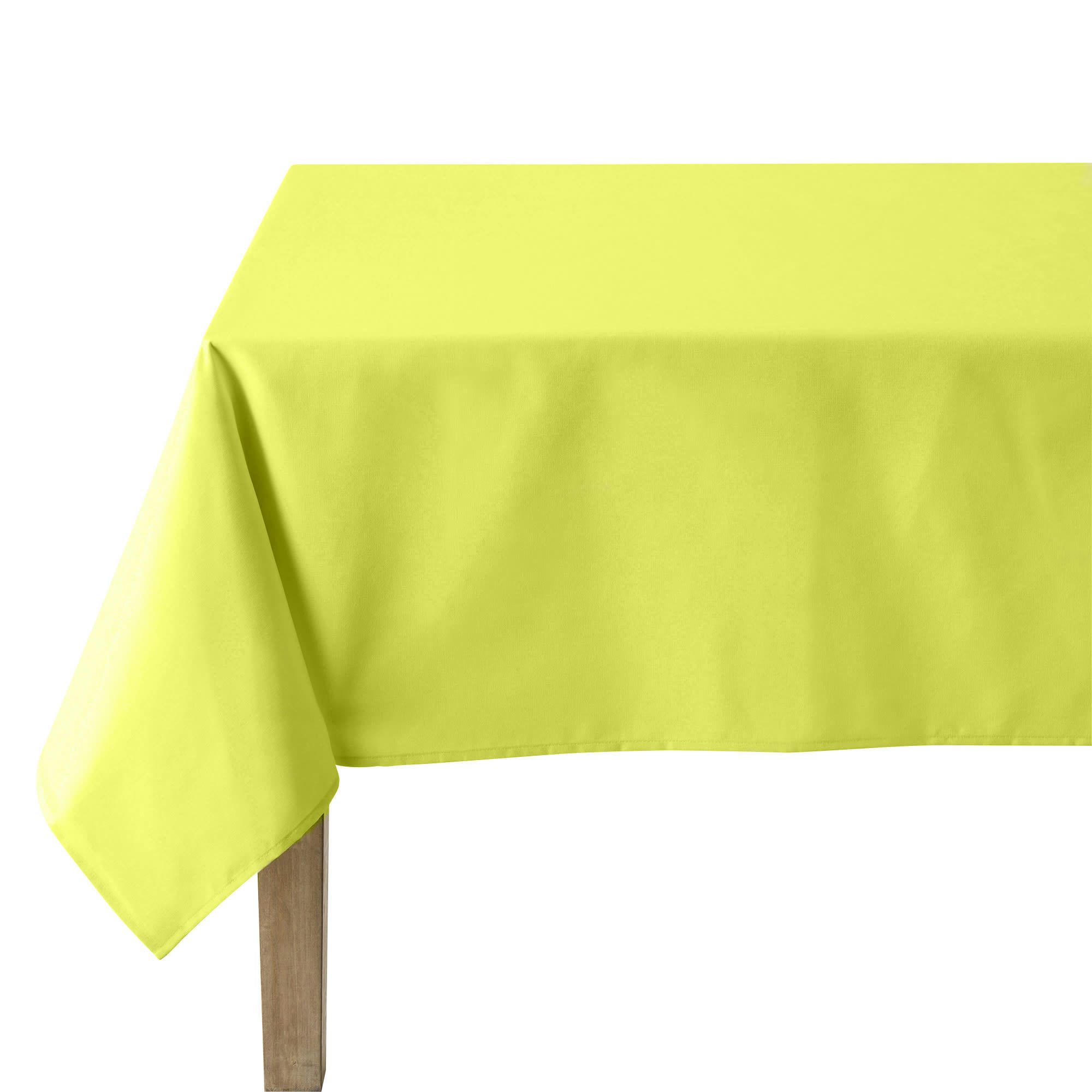 CAMBRAI - Nappe en coton traitee teflon kiwi 160 x 240