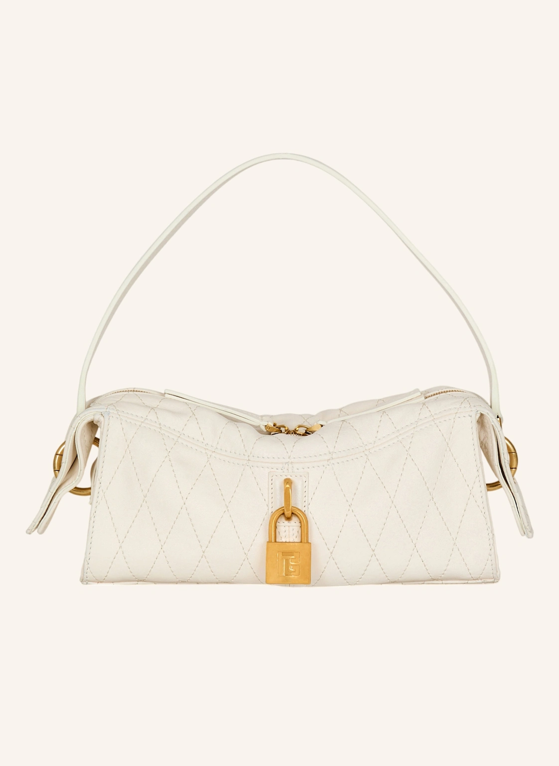 BALMAIN Kleine Pulse Tasche aus Glattleder mit Ziernähten