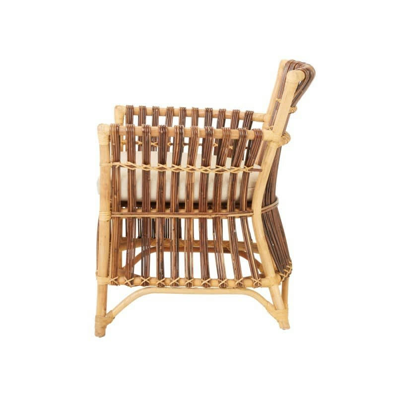 ELIOT - Fauteuil pour salon en rotin marron