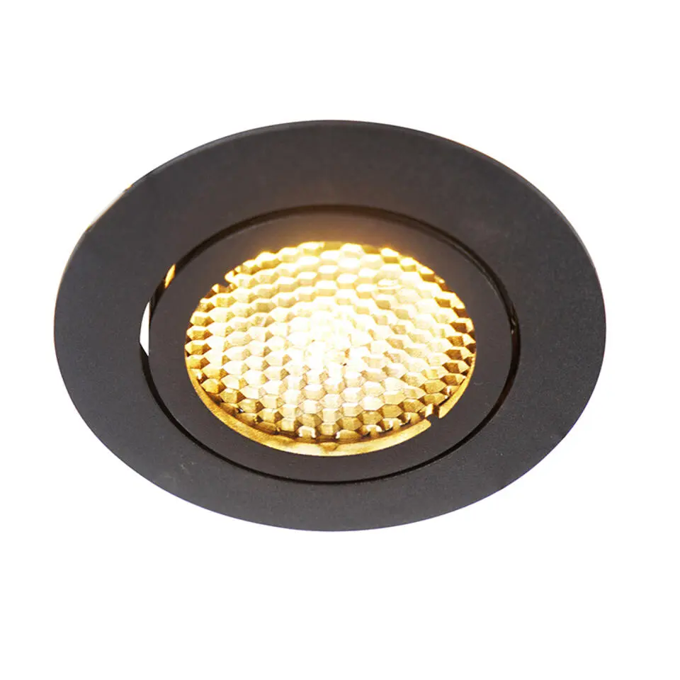 Qazqa inbouwspot ude zwart gu10