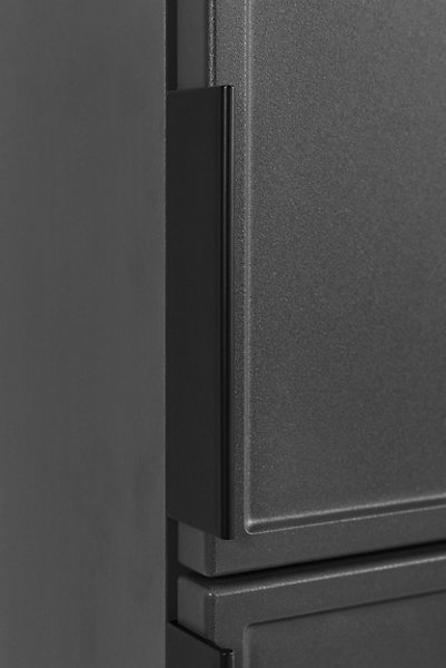 Meuble de salle de bain, Gris foncé, poignée noire, 35 x 136 x 27 cm