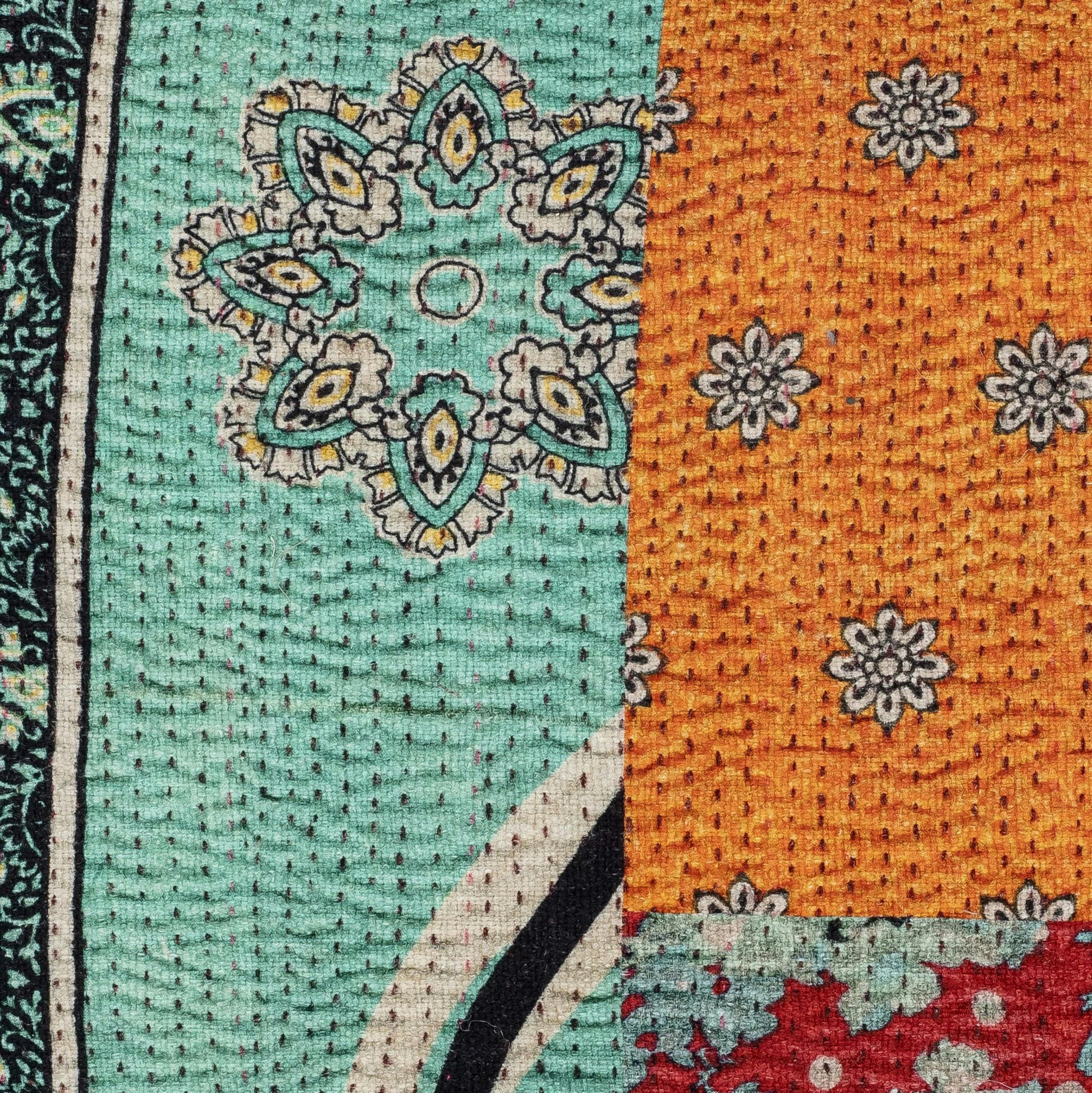 JASSER - Coussin en coton bleu 60x40cm