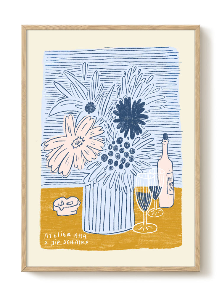 Anouk - Wine & Flowers - PSTR studio Kunst Poster