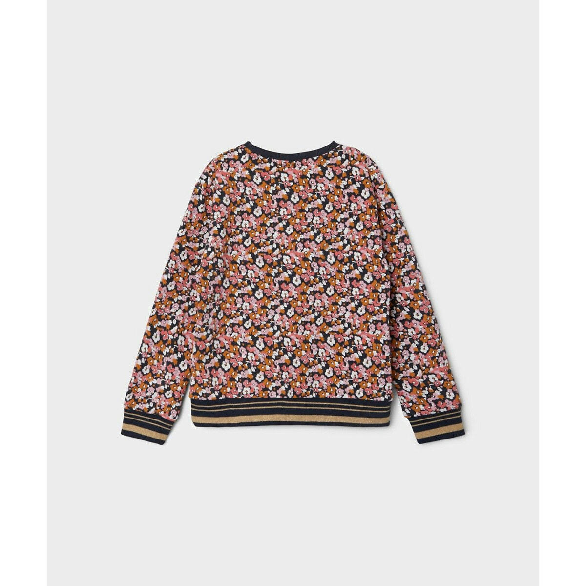 Sweat col rond imprimé fleuri en molleton