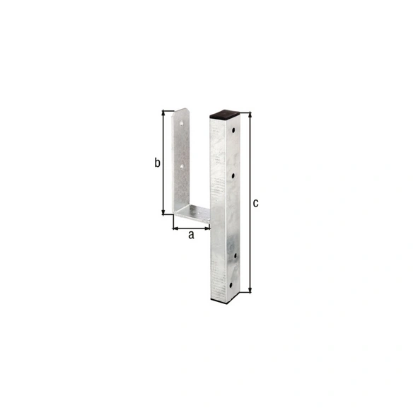 U-Pfostenträger, feuerverzinkt, LxBxH: 410x131x60 mm, für 90x90 mm Pfosten