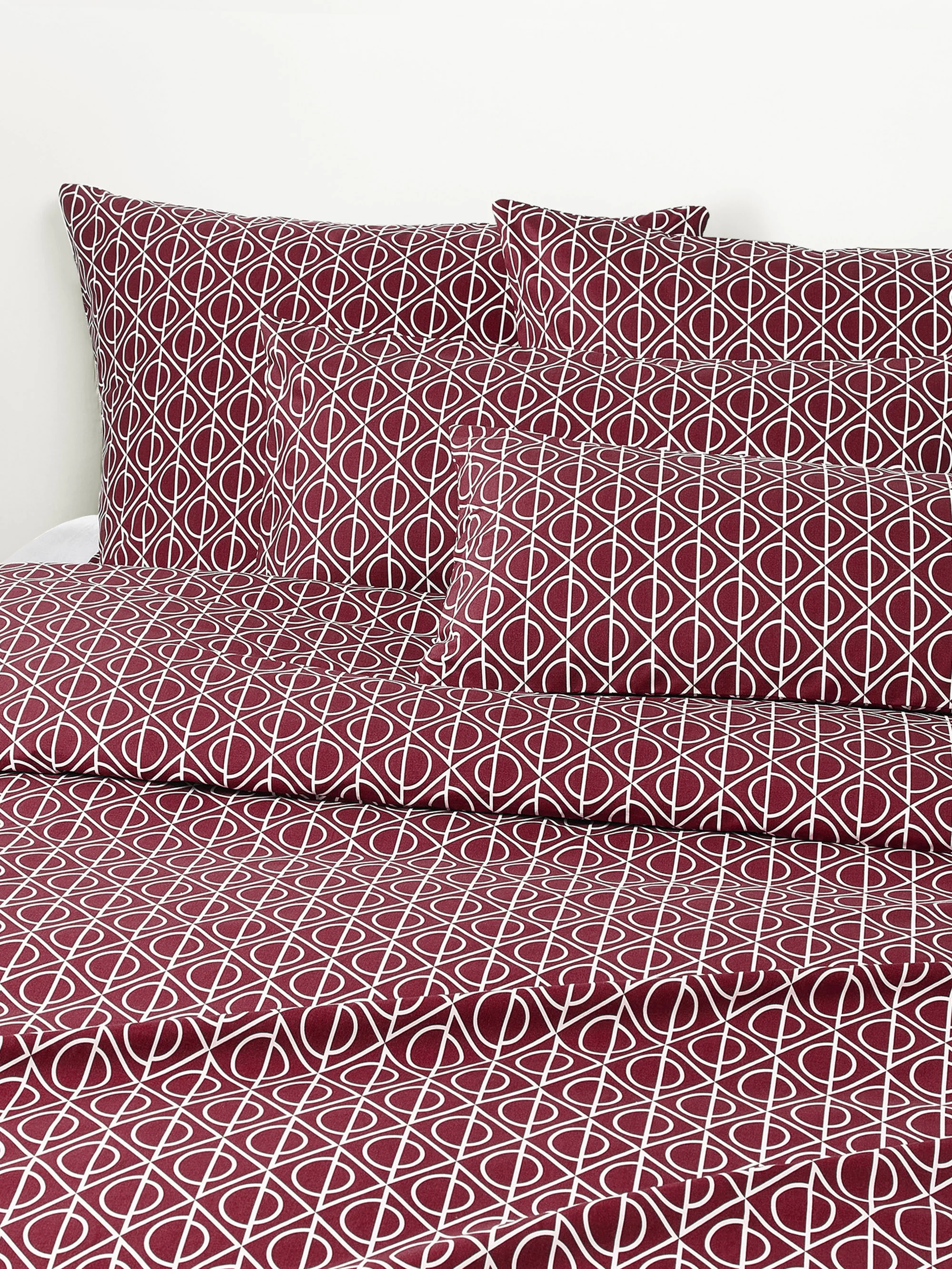 Baumwoll-Kissenbezug Jella mit geometrischem Muster