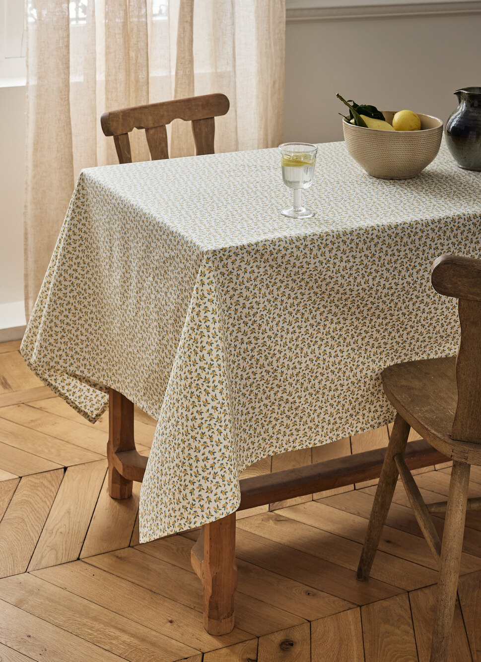 NAPPE ENDUITE EN COTON CERY MULTICOLORE JAUNE