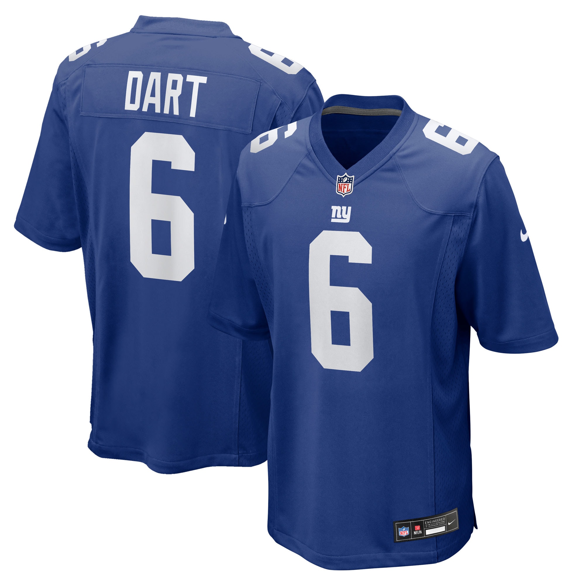 Jaxson Dart New York Giants Nike Preschool Game Jersey - White/Royal/Red
