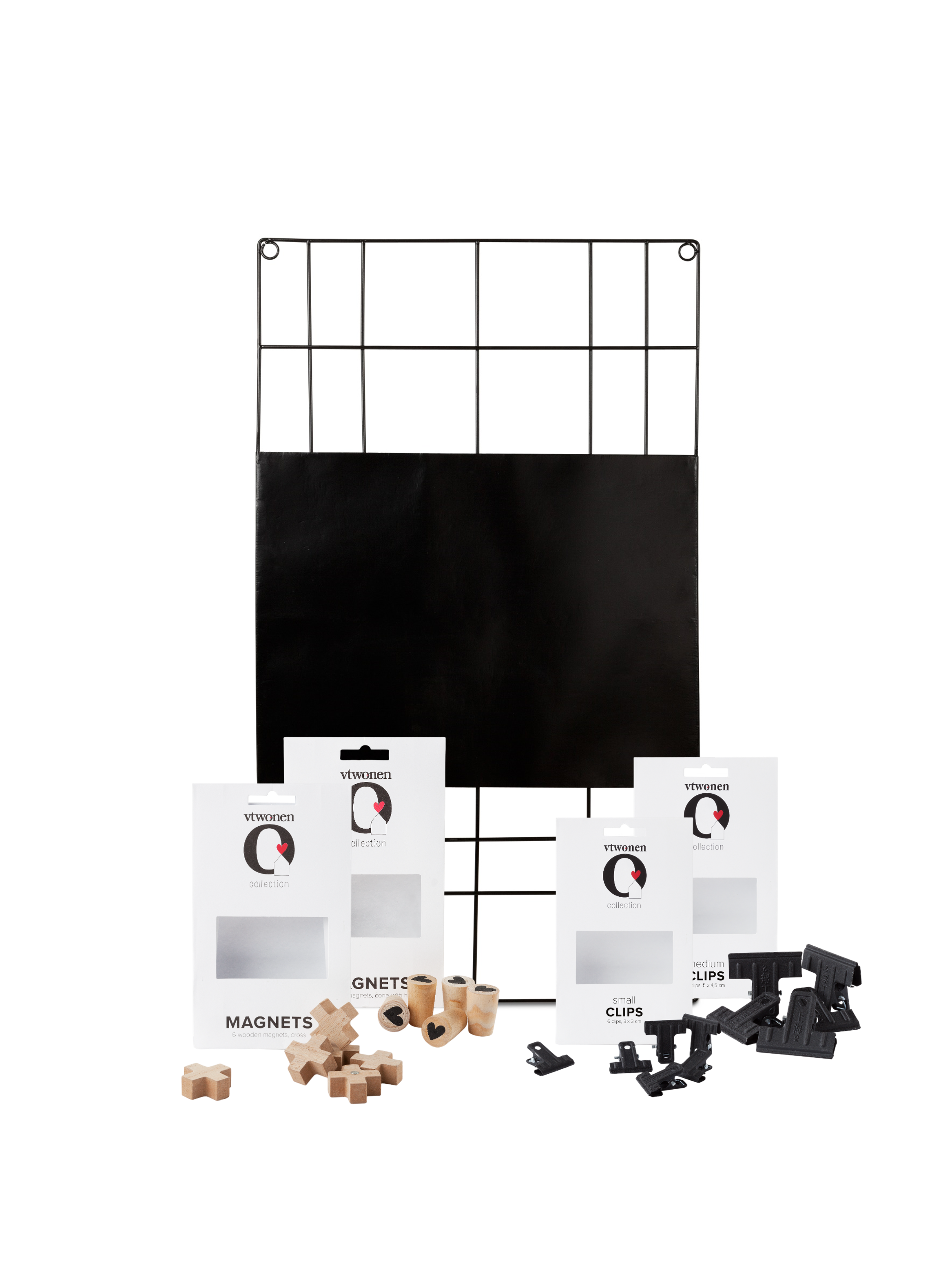vtwonen Magnetisch Memobord - Wandrek Voordeelbundel - Zwart - 60x105cm