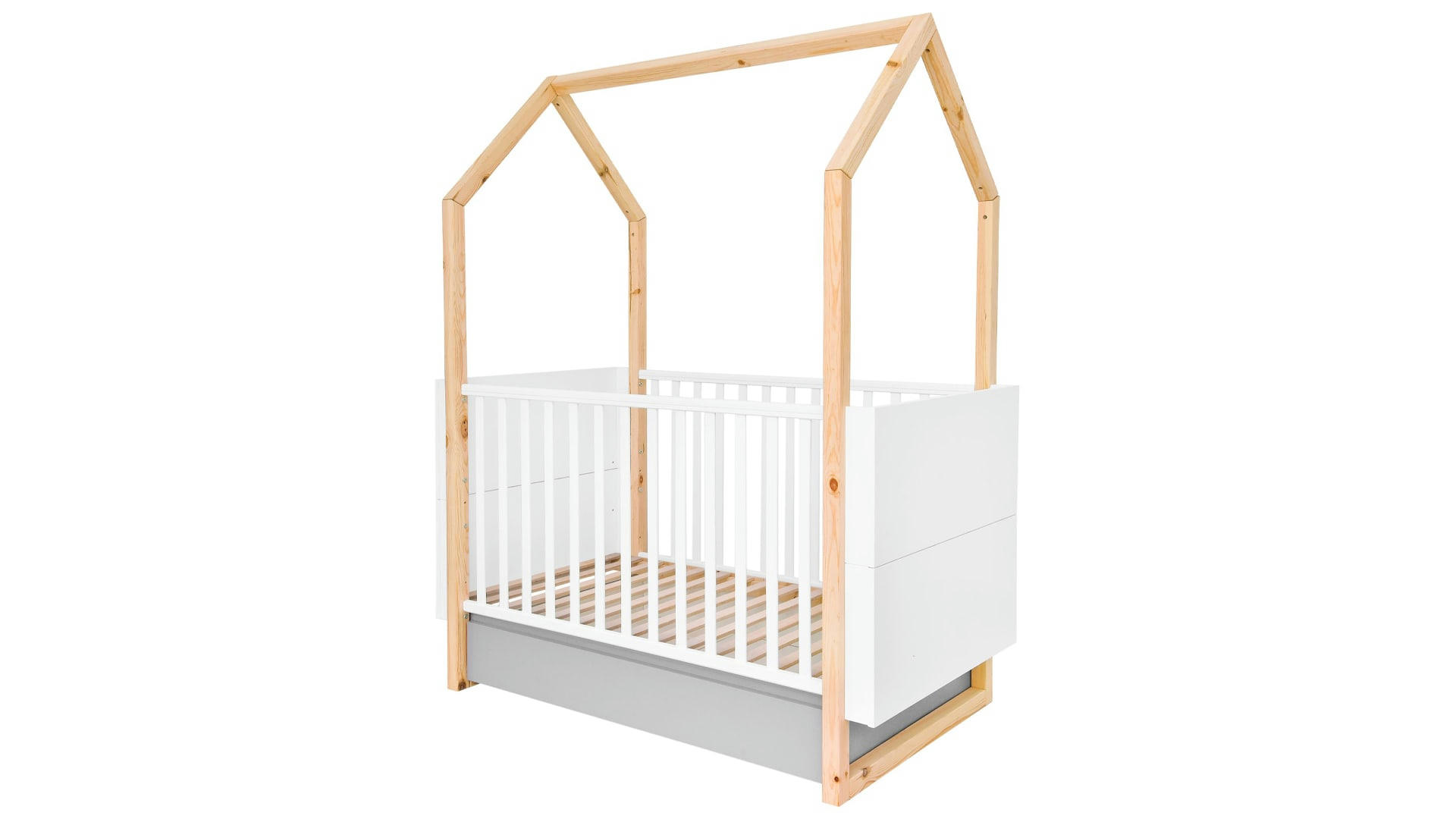 - Lit bébé évolutif avec tiroir 140x70 Blanc