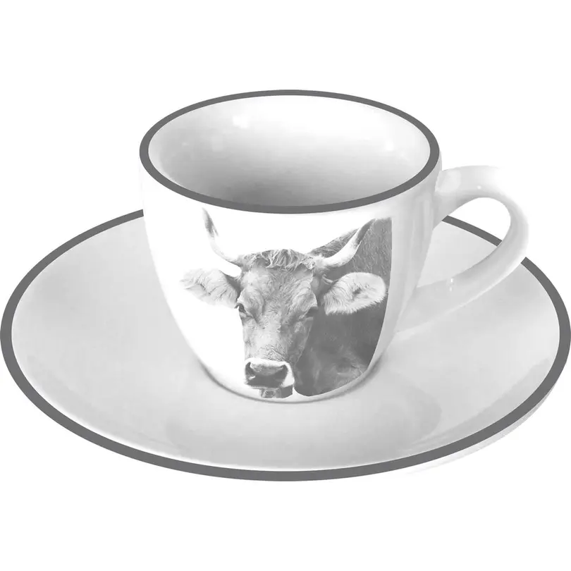 Espressotasse mit Untertasse 6er-Set Kuh