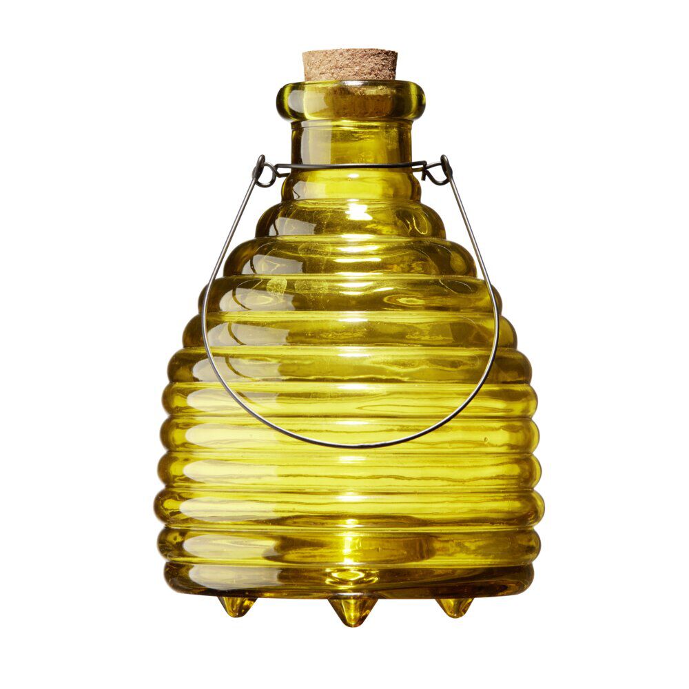 Piège à guêpe en verre strié Ø15xH35cm