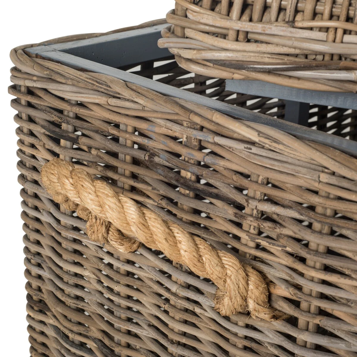 SAFAVIEH Orhideja Grey Natural Rattan Storage Trunk - 29.9 W x 18.1 L x 18.7 H - 30Wx18Dx19H