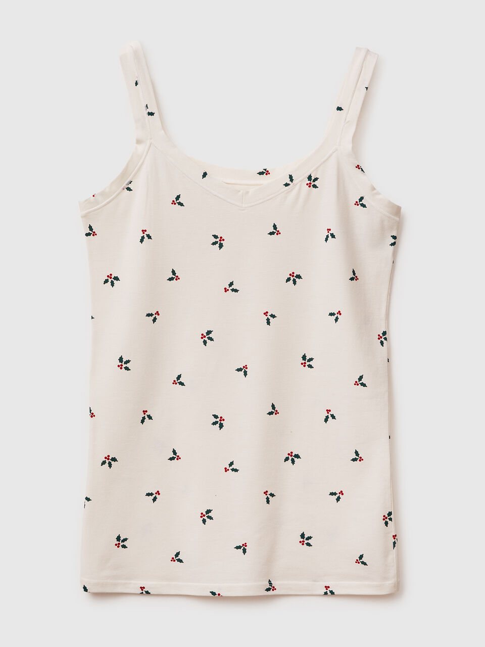 Christmas tank top with holly print