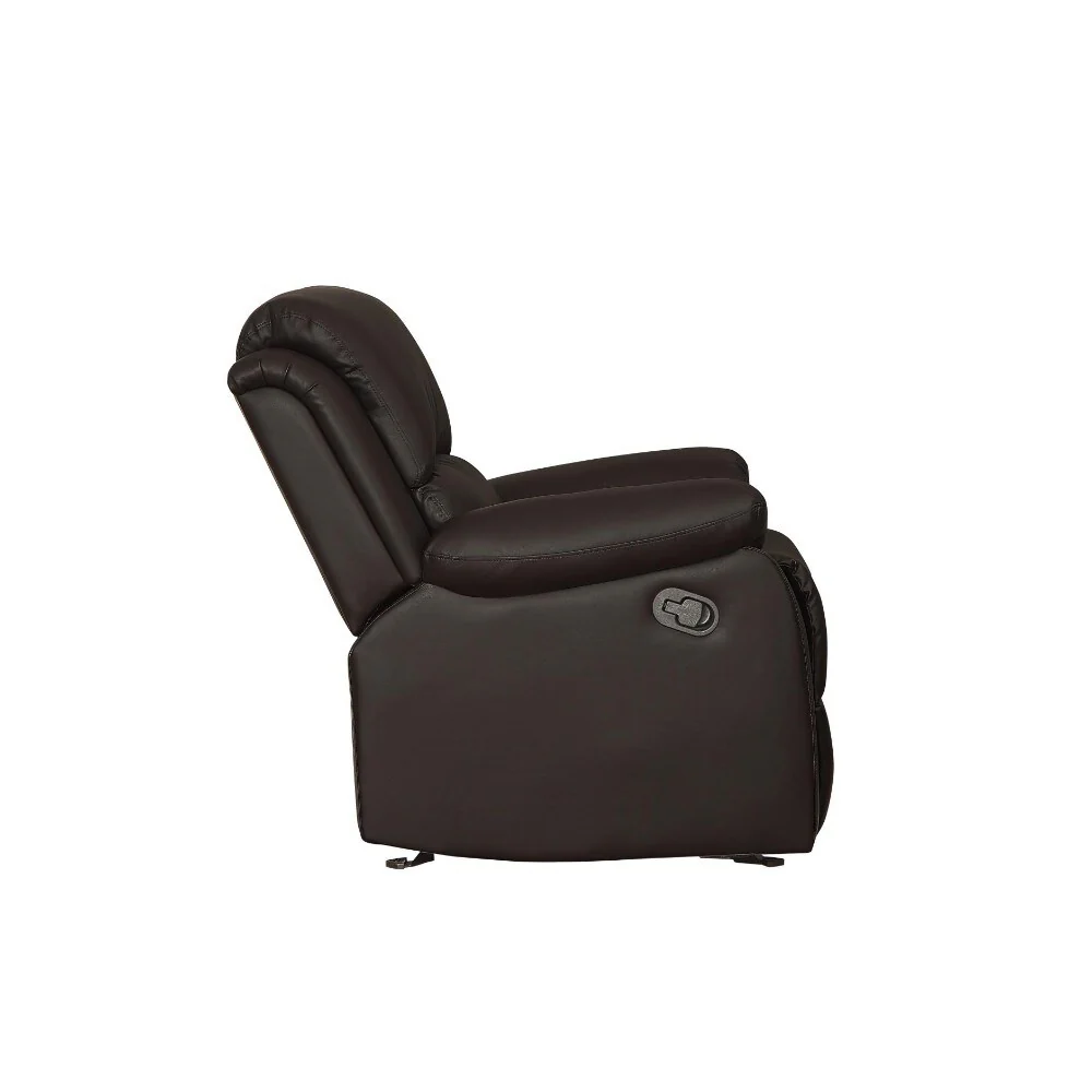 Leather Upholstered Glider Recliner Chair, Dark Brown