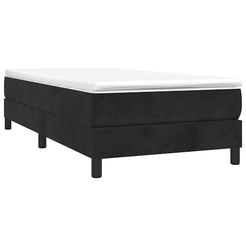 NNEVL Box Spring Bed Frame Black 100x200 cm Velvet