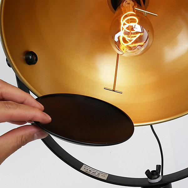 Lampe sur pied trépied en aluminium vintage industriel avec projecteur orientable rétro idéale pour le salon ou le studio douille
