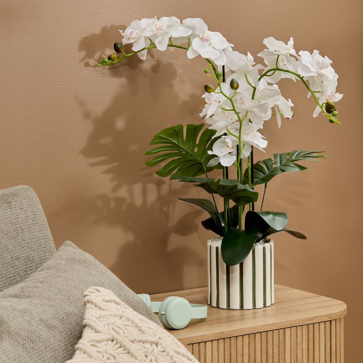 Artificial Flower in Pot "Asia" Stoneware (ceramic), H.81 cm