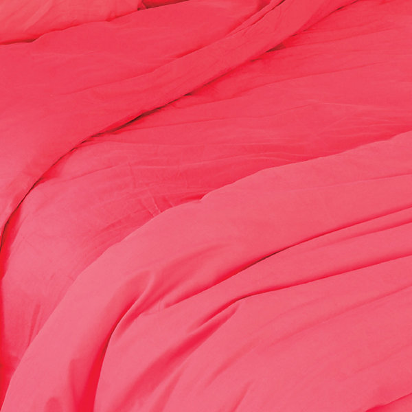 Housse de couette unie en coton Lavé (200x200 cm - Rouge)