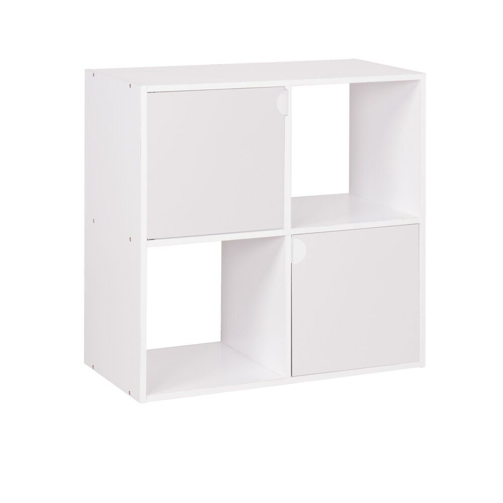 étagère en bois 4 cases Adam blanc 60xP29,5xH60cm