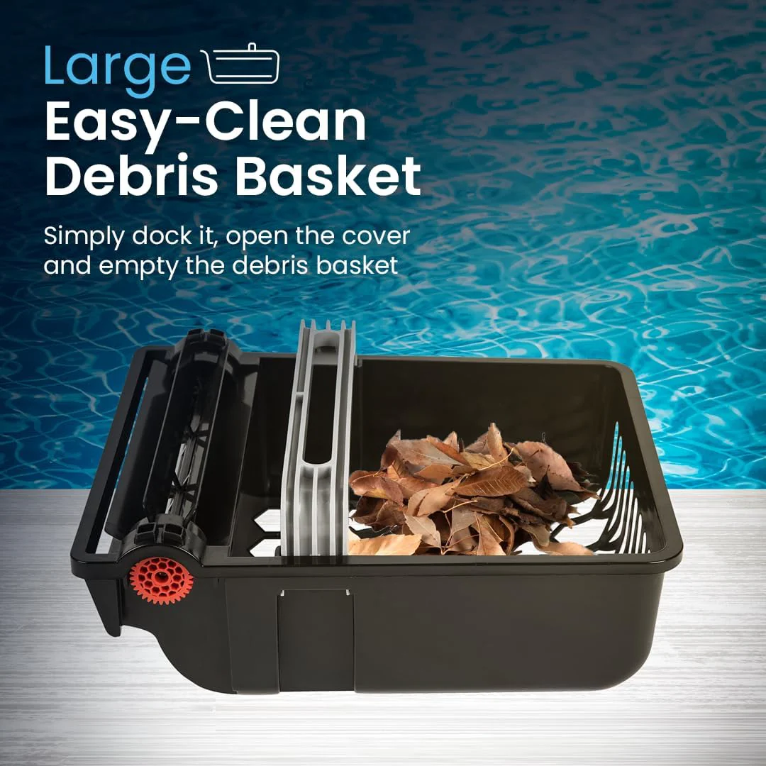 Betta SE Solar Powered Automatic Robotic Pool Surface Skimmer Cleaner with 30-Hour Continuous Cleaning Battery Power and Re-Engineered Twin Salt Chlorine Tolerant Motors (Blue)(Blue)