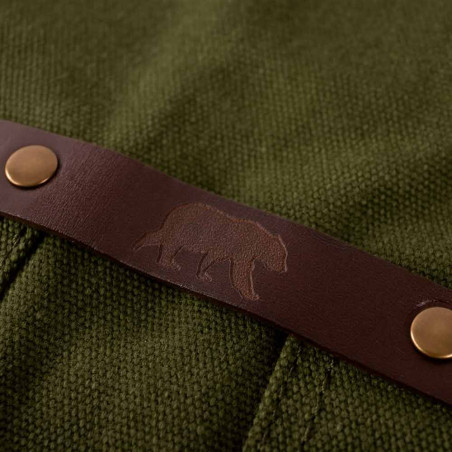 Tablier barbecue cuir et toile waxée n° 547 | Vert Olive - Alaskan Maker