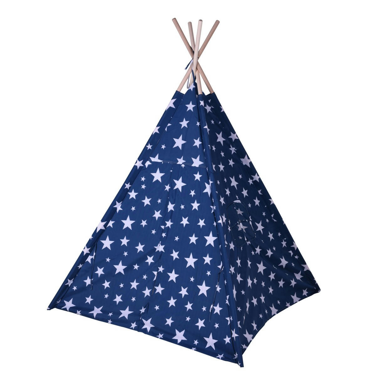 - Tente de jeu pour enfant tipi bleu avec étoiles blanches