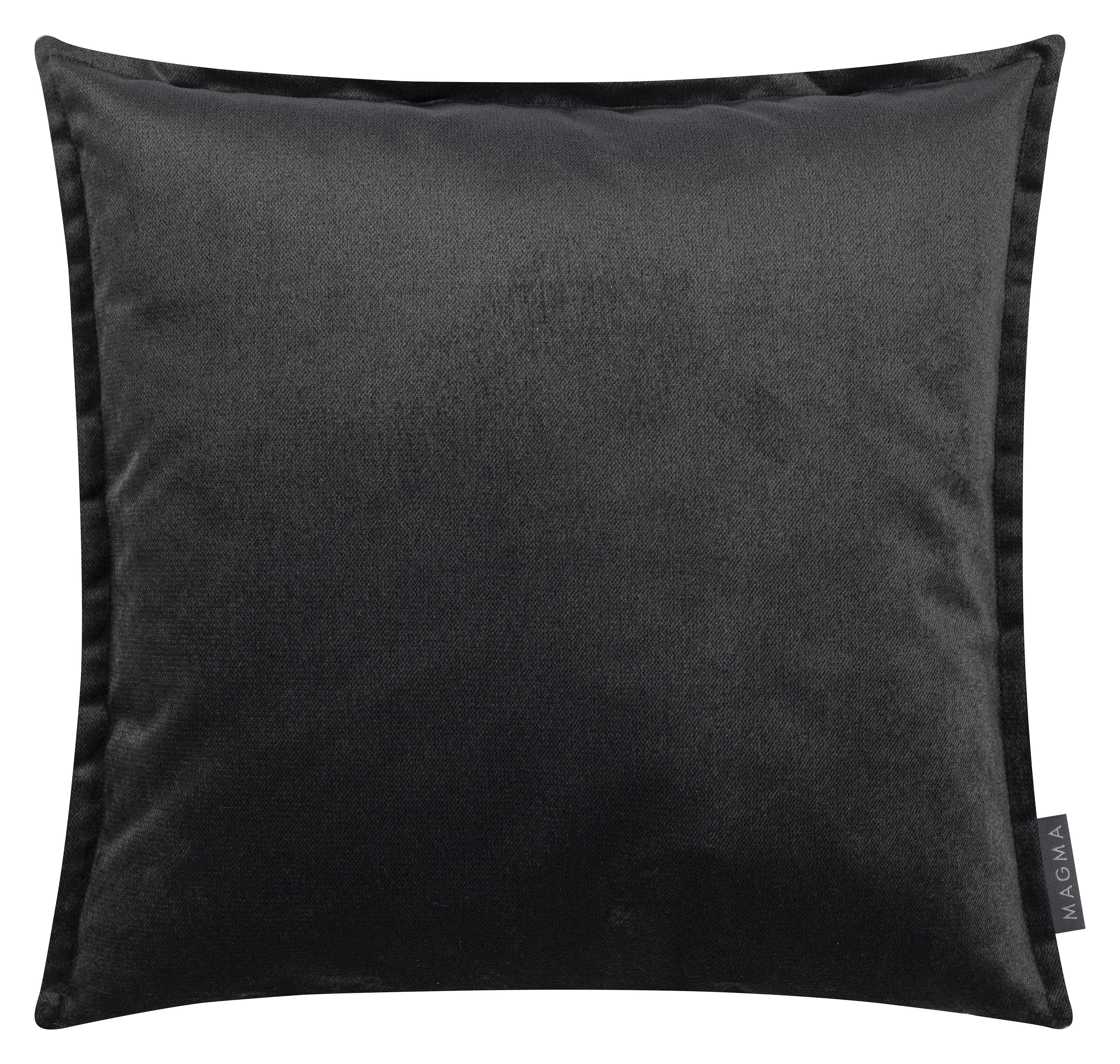 MARLA - Housses de coussin velours avec volant piqué anthracite 45x45-Lot de 2