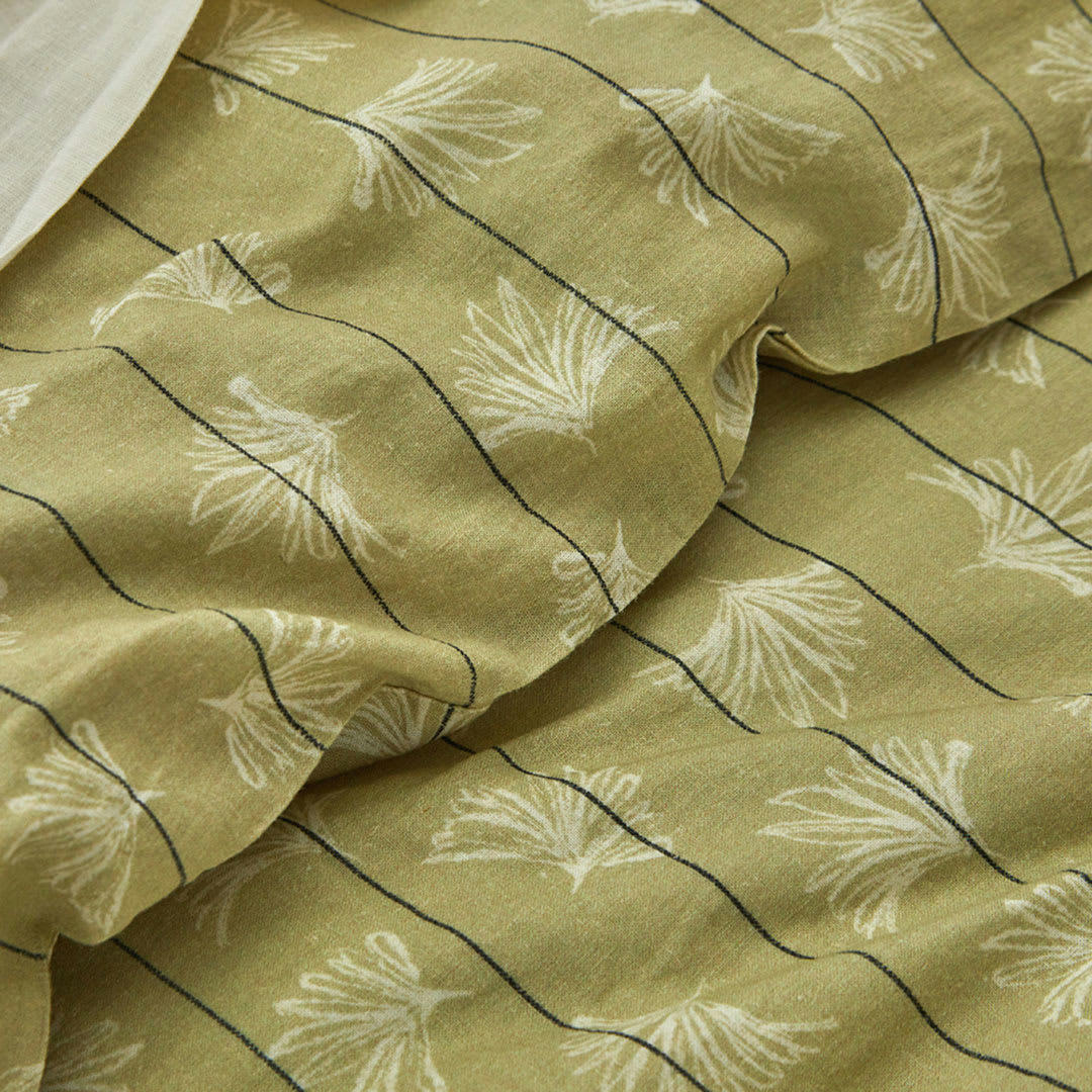 BIO LANGKA - Housse de couette li/coton organic jaune 140x200 cm