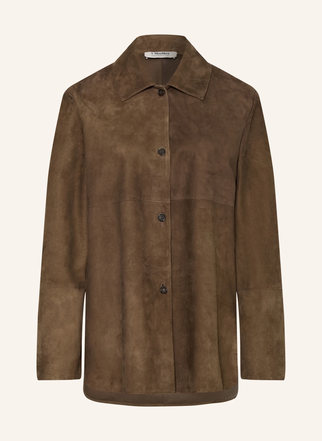 S Max Mara Leder-Overshirt GOCCE
