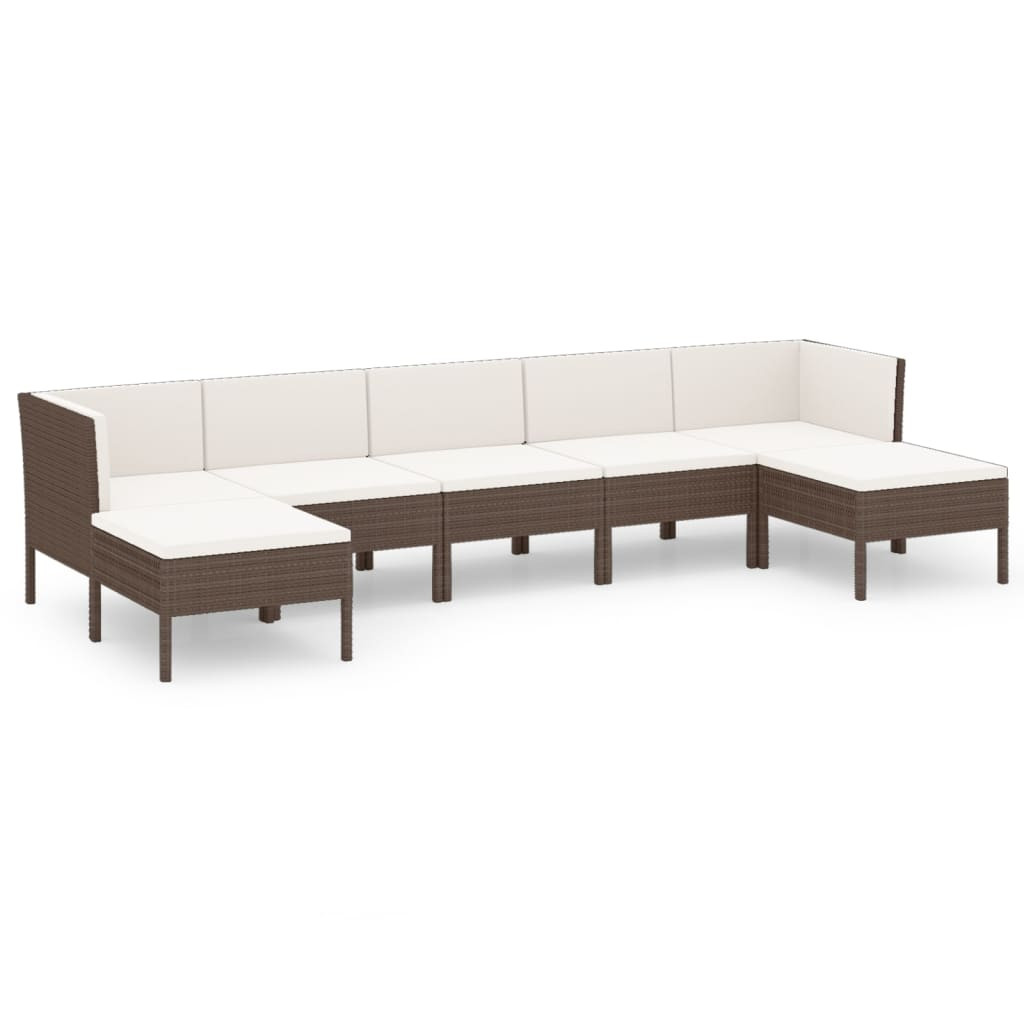 Zestaw wypoczynkowy do ogrodu Brąz Technorattan 2x narożna   3x sofa