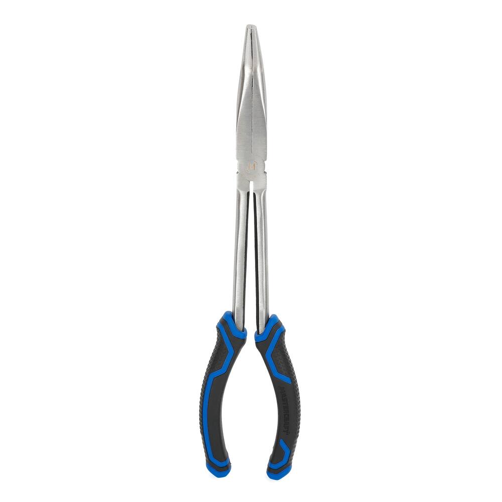 Mastercraft 45-Degree Bent Nose Pliers, Chrome Finish, High Carbon Steel, 11-in