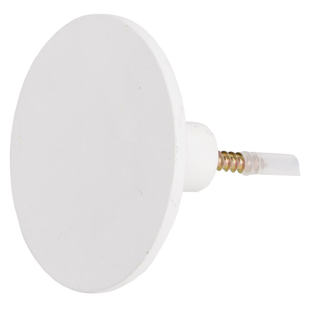 Patère murale ronde blanc polyrésine Ø8cm