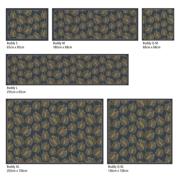 Vinyl Teppich »Jobo«, BxL:68 cm x 68 cm, blau|goldfarben