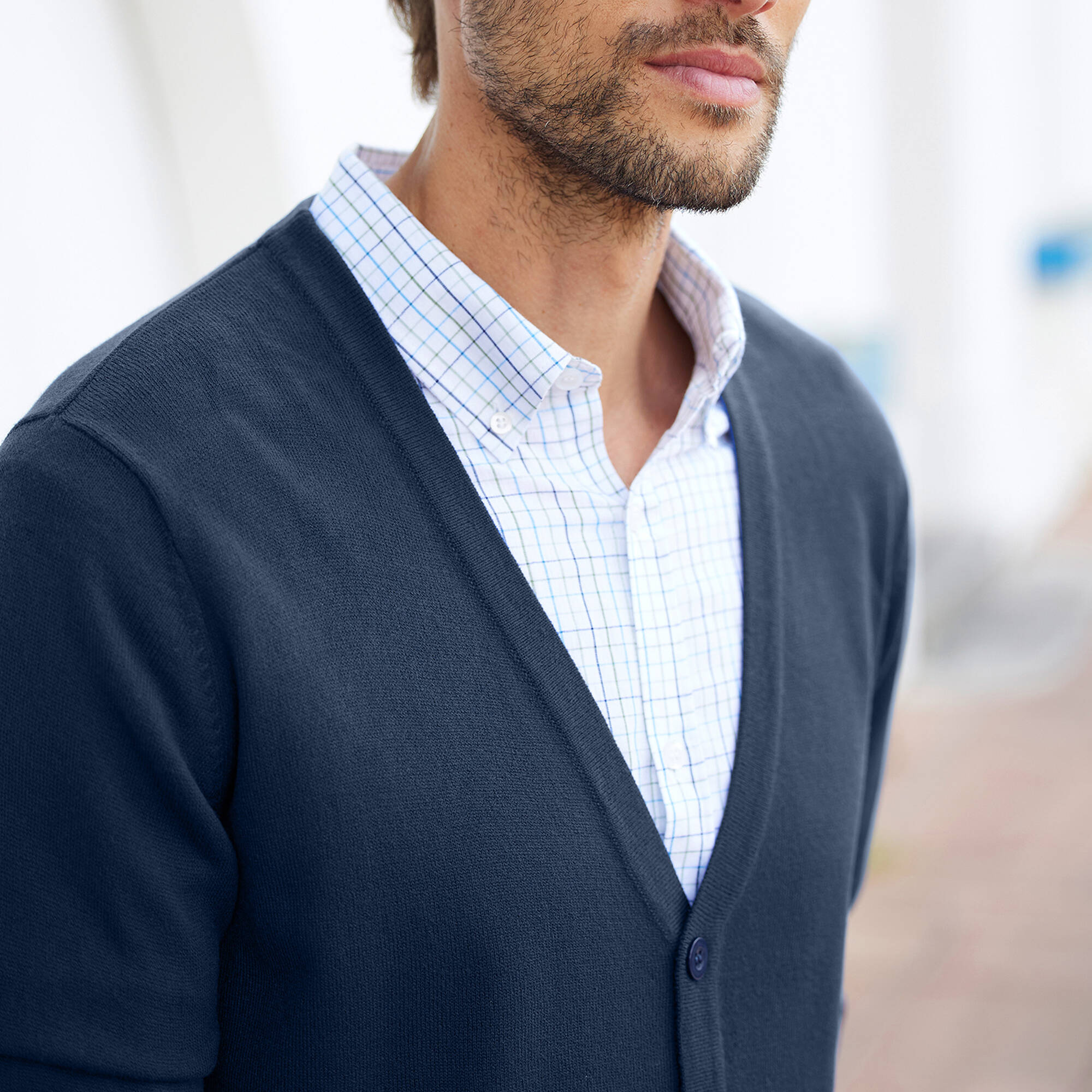 Gilet boutonné manches longues