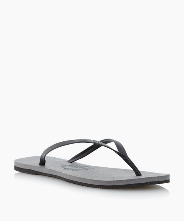 Leather Flip Flop Grey - Havaianas Slimline Leather Flip Flops