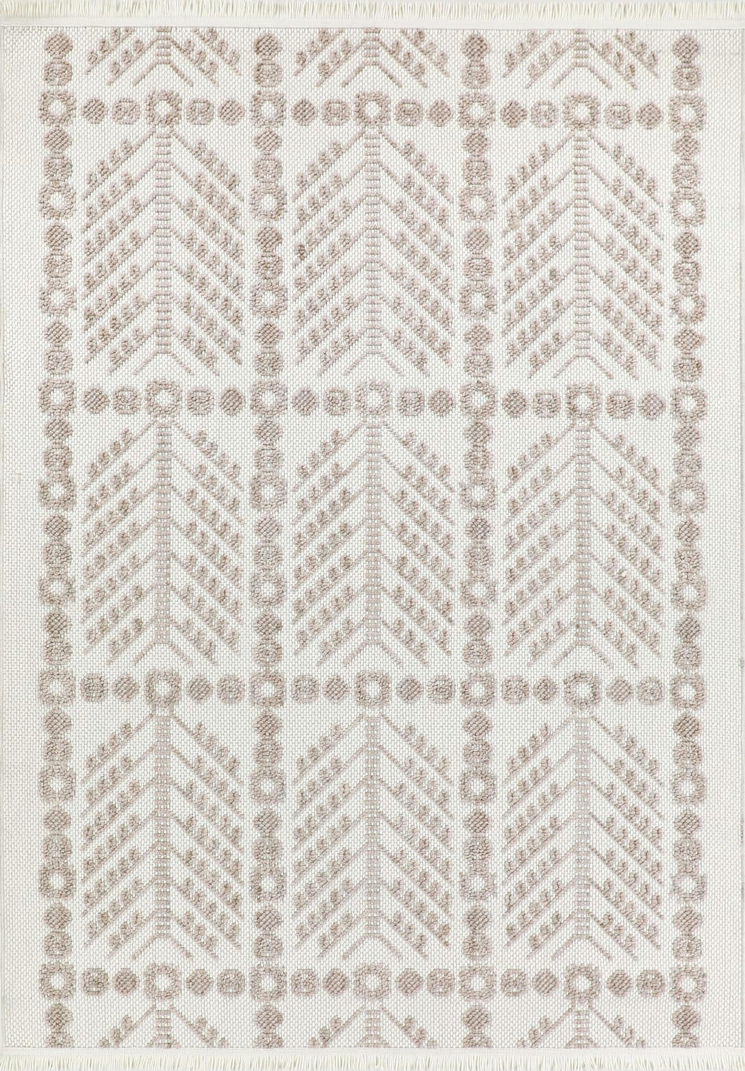 BALI - Tapis salon crème de style ethnique 120x160