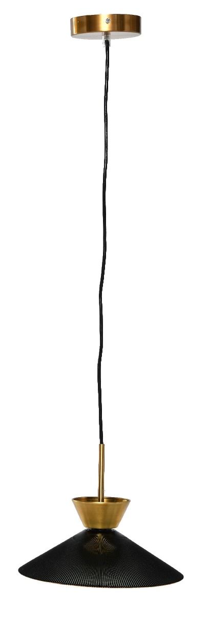 Lampa wisząca Flame ribbed black metal gold 25x160cm