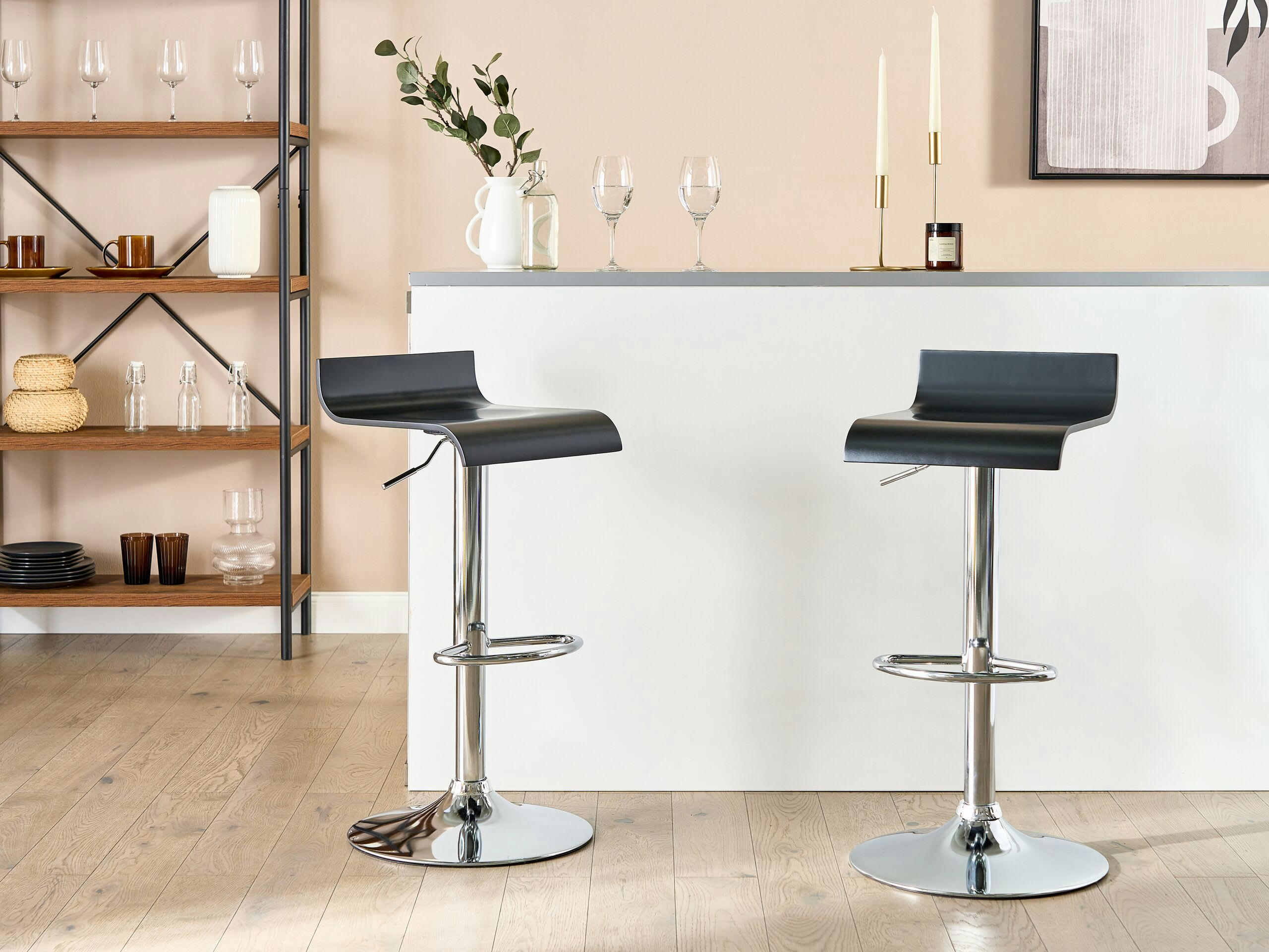 VALENCIA - Tabouret de bar noir réglable