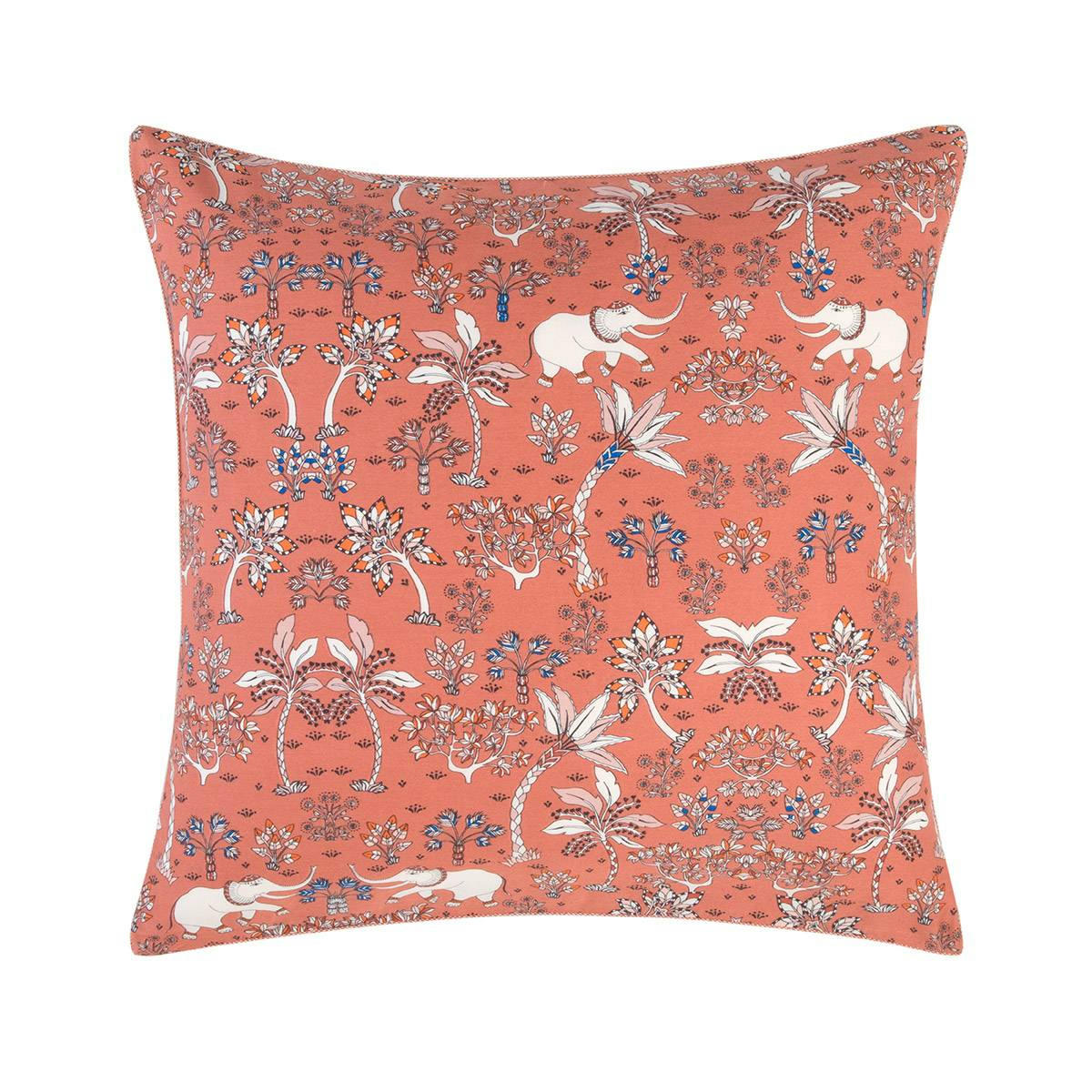 BALIBEY - Taie d'oreiller en satin de coton lavé rose 65 x 65 cm