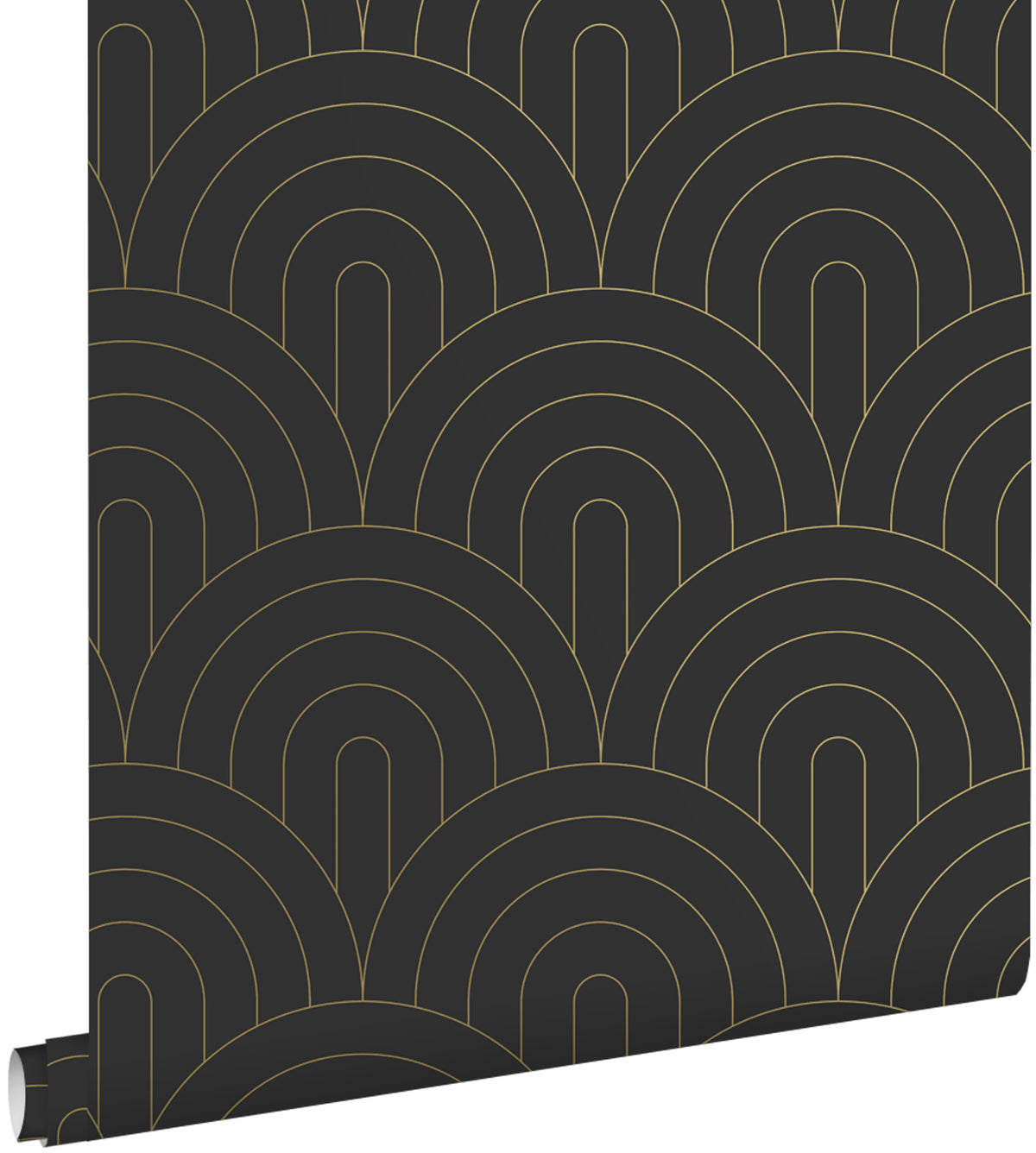 ESTAhome behang art deco motief zwart wit - 53 cm x 10.05 m - 139742